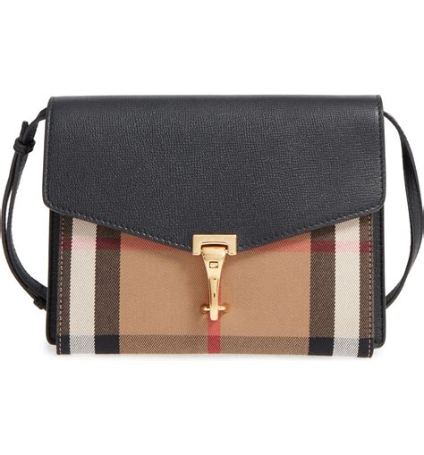 burberry macken small leather & house check crossbody bag|Burberry baby macken.